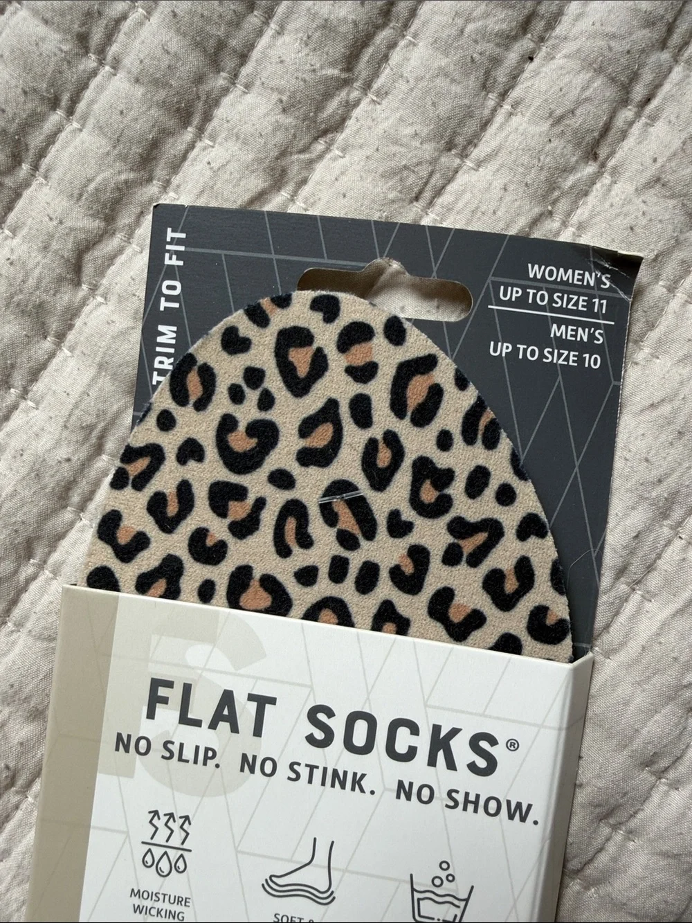 Women's Leopard No-Show Liner - Beige/Black